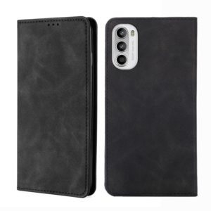 For Motorola Moto G52 4G/G82 5G Skin Feel Magnetic Horizontal Flip Leather Phone Case(Black) (OEM)