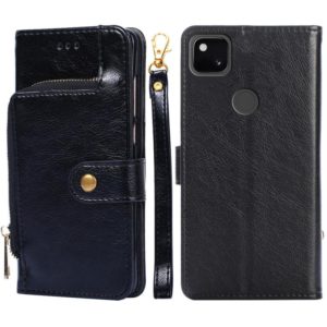 For Google Pixel 4a Zipper Bag Horizontal Flip Leather Phone Case with Holder & Card Slots & Lanyard(Black) (OEM)