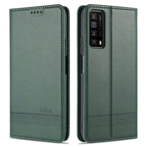 For Huawei Y7a AZNS Magnetic Calf Texture Horizontal Flip Leather Case with Card Slots & Holder & Wallet(Dark Green) (AZNS) (OEM)