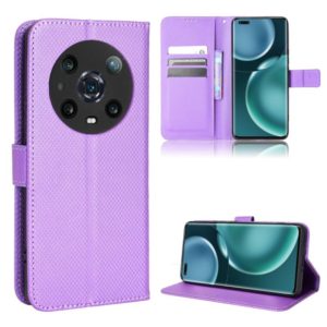 For Honor Magic4 Pro Diamond Texture Leather Phone Case(Purple) (OEM)