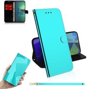 For Motorola Moto G8 Plus Mirror-like Magnetic Attraction Horizontal Flip Leather Case with Lanyard, Support Holder & Card Slot & Wallet(Mint Green) (OEM)
