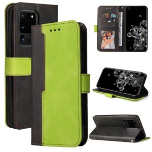 For Samsung Galaxy S20 Ultra Business Stitching-Color Horizontal Flip PU Leather Case with Holder & Card Slots & Photo Frame(Green) (OEM)