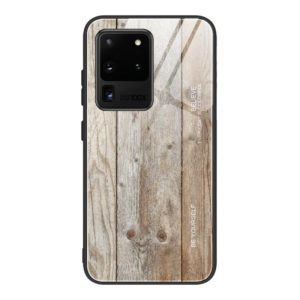 For Samsung Galaxy S20 Plus Wood Grain Glass Protective Case(M04) (OEM)