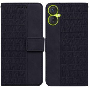 For Tecno Spark 9 Pro Geometric Embossed Leather Phone Case(Black) (OEM)