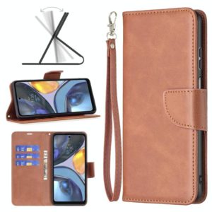 For Motorola Moto G22 Lambskin Texture Pure Color Leather Phone Case(Brown) (OEM)