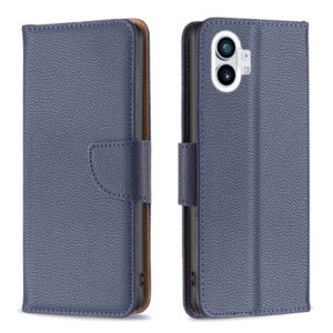 For Nothing Phone 1 Litchi Texture Pure Color Leather Phone Case(Blue) (OEM)