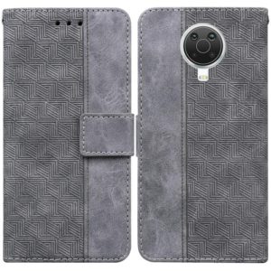 For Nokia G10 / G20 Geometric Embossed Leather Phone Case(Grey) (OEM)