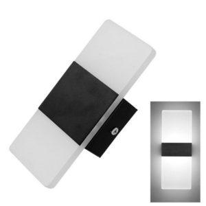 Right Angle Black LED Bedroom Bedside Wall Aisle Balcony Wall Lamp, Size:14×6cm(White Light) (OEM)