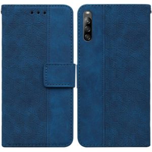 For Sony Xperia L4 Geometric Embossed Leather Phone Case(Blue) (OEM)