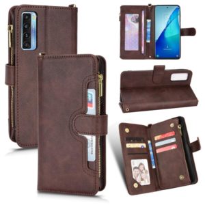 For TCL 20S / 20 5G / 20L Litchi Texture Zipper Leather Phone Case(Brown) (OEM)