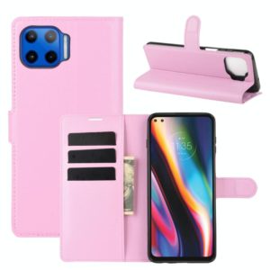 For Motorola Moto G 5G Plus Litchi Texture Horizontal Flip Protective Case with Holder & Card Slots & Wallet(Pink) (OEM)