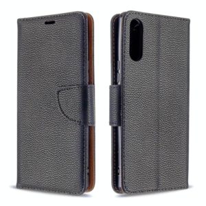 For Sony Xperia L4 Litchi Texture Pure Color Horizontal Flip PU Leather Case with Holder & Card Slots & Wallet & Lanyard(Black) (OEM)