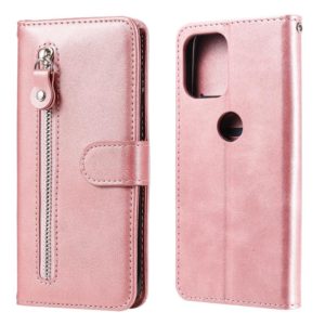 For Motorola Moto G100 / Edge S Fashion Calf Texture Zipper Horizontal Flip Leather Case with Stand & Card Slots & Wallet(Rose Gold) (OEM)