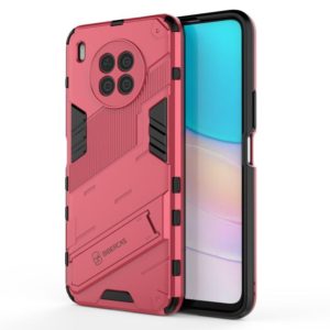 For Huawei nova 8i Foreign Version Punk Armor 2 in 1 PC + TPU Shockproof Case with Invisible Holder(Light Red) (OEM)