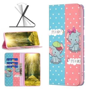 For Nokia G11 / G21 Colored Drawing Pattern Invisible Magnetic Leather Phone Case(Elephant) (OEM)