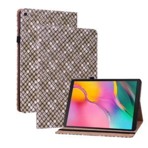 For Samsung Galaxy Tab A 10.1 2019 T510 Color Weave Leather Tablet Case with Holder(Brown) (OEM)