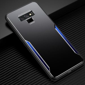 For Samsung Galaxy Note9 Blade Series TPU Frame + Titanium Alloy Sand Blasting Technology Backplane + Color Aluminum Alloy Decorative Edge Mobile Phone Protective Shell(Black + Blue) (OEM)