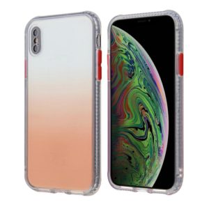 For iPhone X / XS Gradient Shockproof TPU + Acrylic Case with Detachable Buttons(Orange) (OEM)