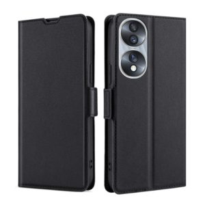 For Honor 70 Ultra-thin Voltage Side Buckle Horizontal Flip Leather Phone Case(Black) (OEM)
