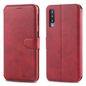 For Galaxy A7 2018 AZNS Calf Texture Magnetic Horizontal Flip PU Leather Case with Holder & Card Slots & Photo Frame(Red) (AZNS) (OEM)