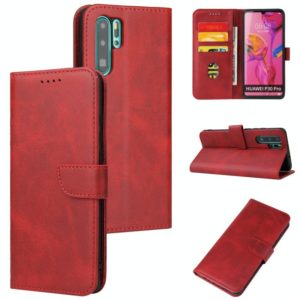 For Huawei P30 Pro Calf Texture Buckle Horizontal Flip Leather Case with Holder & Card Slots & Wallet(Red) (OEM)