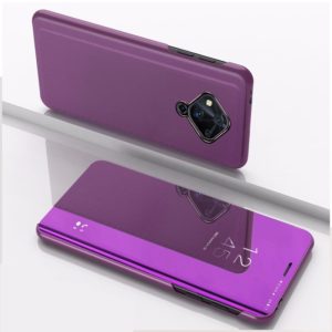 For Vivo S5 Plated Mirror Horizontal Flip Leather Case with Holder(Purple) (OEM)