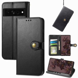 For Google Pixel 7 5G Retro Solid Color Buckle Leather Phone Case(Black) (OEM)