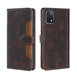 For UMIDIGI A11 Skin Feel Straw Hat Magnetic Buckle Leather Phone Case(Brown) (OEM)