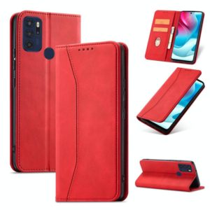 For Motorola Moto G60S Magnetic Dual-fold Leather Phone Case(Red) (OEM)
