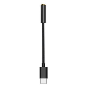 TA11-R USB-C / Type-C Male to 3.5mm Audio Female TPE Braid Earphone Adapter(Black) (OEM)
