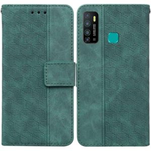 For Infinix Hot 9 X655C / Note 7 Lite Geometric Embossed Leather Phone Case(Green) (OEM)