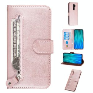 For Xiaomi Redmi Note 8 Pro Fashion Calf Texture Zipper Horizontal Flip PU Leather Case, with Holder & Card Slots & Wallet(Rose Gold) (OEM)