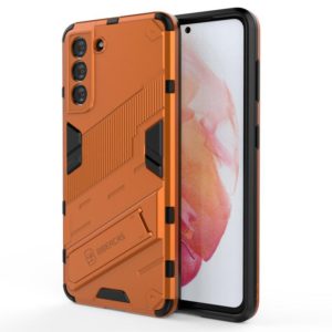 For Samsung Galaxy S21 5G Punk Armor 2 in 1 PC + TPU Shockproof Case with Invisible Holder(Orange) (OEM)