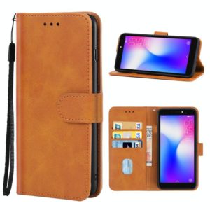 Leather Phone Case For Tecno Pop 2 F(Brown) (OEM)