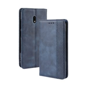 Magnetic Buckle Retro Crazy Horse Texture Horizontal Flip Leather Case for Nokia 2.2, with Holder & Card Slots & Photo Frame(Blue) (OEM)