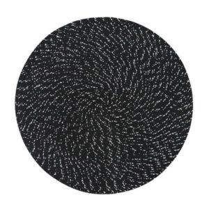 2 PCS PP Round Oval Woven Placemat, Size:Diameter 18cm(Black) (OEM)