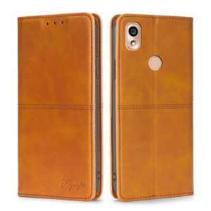 For Kyocera KY-51B Cow Texture Magnetic Horizontal Flip Leather Phone Case(Light Brown) (OEM)