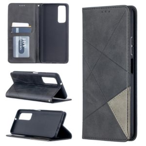 For Huawei P smart 2021 / Y7a Prismatic Invisible Magnetic Horizontal Flip Leather Case with Holder & Card Slots & Photo Frame(Black) (OEM)