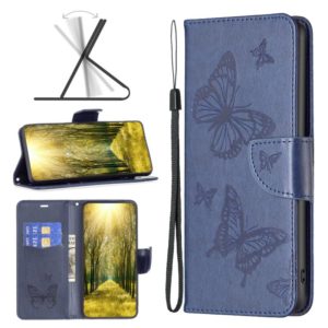 For Nokia G11 / G21 Embossing Two Butterflies Pattern Horizontal Flip PU Leather Case(Dark Blue) (OEM)