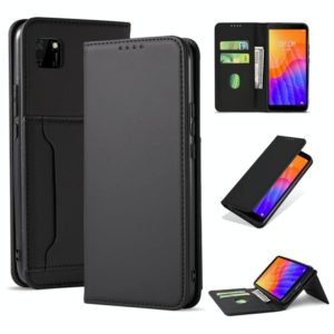 For Huawei Y5P / Honor 9S Strong Magnetism Liquid Feel Horizontal Flip Leather Case with Holder & Card Slots & Wallet(Black) (OEM)