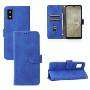 For Sharp Aquos Wish SHG06 Skin Feel Magnetic Buckle Calf Texture PU Phone Case(Blue) (OEM)