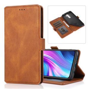 For Xiaomi Redmi Note 8 Pro Retro Magnetic Closing Clasp Horizontal Flip Leather Case with Holder & Card Slots & Photo Frame & Wallet(Brown) (OEM)