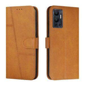 For Infinix Hot 12 Stitching Calf Texture Buckle Leather Phone Case(Yellow) (OEM)