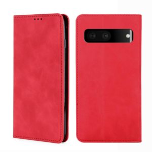 For Google Pixel 7 5G Skin Feel Magnetic Horizontal Flip Leather Phone Case(Red) (OEM)