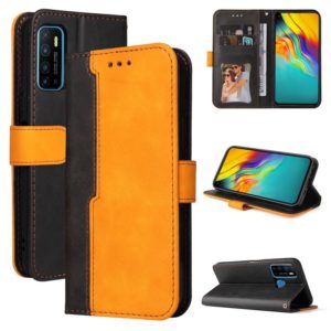 Business Stitching-Color Horizontal Flip PU Leather Case with Holder & Card Slots & Photo Frame For Infinix Hot 9 / Note 7 Lite / X655C / Tecno Camon 15(Orange) (OEM)