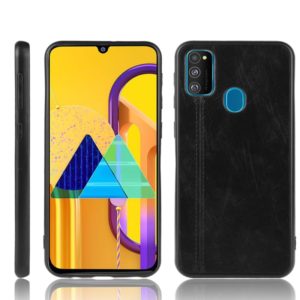 For Galaxy M21 Shockproof Sewing Cow Pattern Skin PC + PU + TPU Case(Black) (OEM)