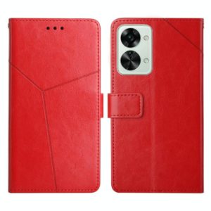 For OnePlus Nord 2T 5G Y Stitching Horizontal Flip Leather Phone Case(Red) (OEM)
