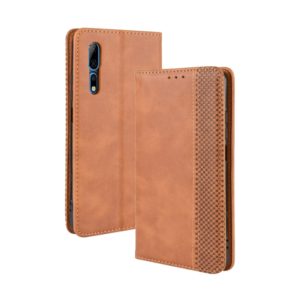 For ZTE Axon 10 Pro/Axon 10 Pro 5G/A2020 Pro Magnetic Buckle Retro Crazy Horse Texture Horizontal Flip Leather Case , with Holder & Card Slots & Photo Frame(Brown) (OEM)