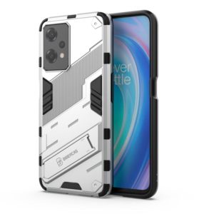 For OnePlus Nord CE 2 Lite 5G/Realme 9 Pro Punk Armor 2 in 1 Shockproof Phone Case with Invisible Holder(White) (OEM)
