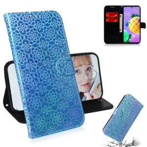 For LG K62 / K52 / Q52 Solid Color Colorful Magnetic Buckle Horizontal Flip PU Leather Case with Holder & Card Slots & Wallet & Lanyard(Sky Blue) (OEM)